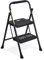 HBTower Escalera 2 Peldaños Plegable, Peldaños Antideslizantes con Asas Cómodas, Escalera Portátil de Acero