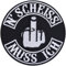 Biker Patches (90x90mm) - N'scheiss muss ich Motorrad Aufnäher - Vintage Aufbügler Patch - Motorrad Zubehör, Accessoires - Morale Patches Lederwesten-Patch