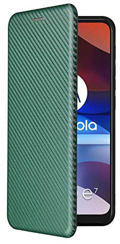 SHIEID Coque pour Vivo Y72 5G, Étui téléphone Portable en Fibre de Carbone est Faite de Coque Rigide en PC et TPU,Rabat avec Fente Carte et Support Fonction Étui pour Vivo Y72 5G-Vert