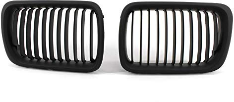 TOOWGM Schwarzer E36 Kühlergrill ABS Front Ersatz Haube Nieren Grill für BMW E36 97 98 99 für BMW 318i 323i 325i 320i 328i (matt schwarz)