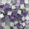 200g Tesselles en Verre Colorées Carreaux de Mosaïque Verre en Carrée Morceaux Verre de Mosaïque pour Loisirs Créatifs, Décoration, 1x1cm(Rêve violet)