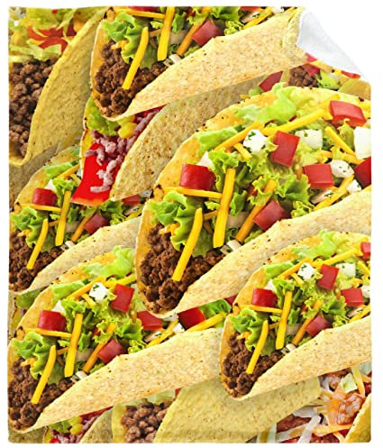 Taco-Decke, Essensüberwurf, lustiges Geschenk für Kinder, Mädchen, Jungen, leichter Fleece-Überwurf, realistisch, superweich, bequem, Geschenke für Teenager, Frauen, Männer, Flanell-Bettwäsche, Decken