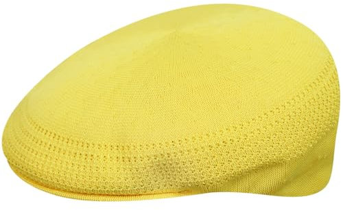 Kangol Tropic Ventair Flatcap 504 Schiebermütze Schirmmütze Herrencap Sommercap Damencap Pepe (L (58-59 cm) - pastellgelb)