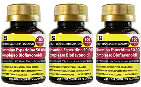 Diosmina Esperidina Complesso Bioflavonoidi 300 Compresse con Vitamina C, Vite Opc, Rusco, Ippocastano | Senza Glutine e Lattosio | Integratore per la Circolazione Gambe Microcircolo Emorroidi