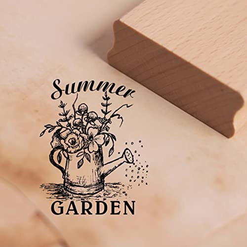 Motivstempel Summer Garden Stempel Blumen Gießkanne 38 x 46 mm