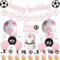 Sursurprise Fußball Party Dekorationen für Mädchen - Rosa Fußball Banner Girlande Kuchen Topper Ballon für Sport Thema Party Supplies