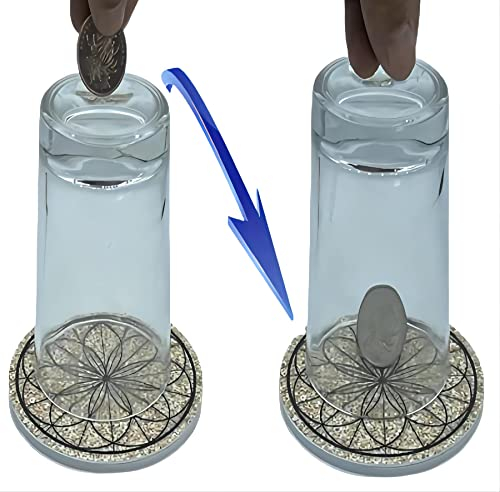 KNSHTH Münze Zaubertricks für Erwachsene und Münze durch Glas Magic Prop Set, atemberaubende Leistung!