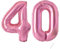 Zahlen luftballon 40 jahre | Rosa Folienballon-40-101cm 40 Geburtstagsdeko - 40 ballon Zahl Deko zum Geburtstag fliegt mit Helium 40.Geburtstag für Männer Frauen 40.Geburtstagsparty Jubiläum