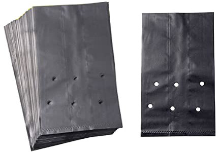 Lot de 100 sacs de culture épais pour plantes et fleurs - Pour planter des pommes de terre, des tomates, des fleurs, des légumes, des fruits - 17 x 30 cm