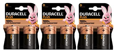 6X Duracell D Plus LR20 MN1300 Alcaline (3 Blister Da 2 Batterie) 6 Pile