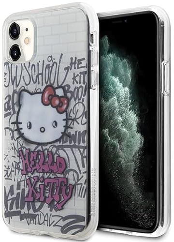 CG MOBILE Hello Kitty HKHCN61HDGPHT Hülle für iPhone 11 / Xr 6.1 Weiß hardcase IML Kitty On Bricks Graffiti