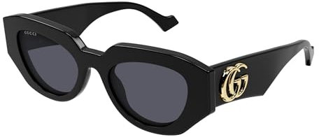 Gucci Damen Gg1421s Sonnenbrille, Schwarz/Schwarz/Grau, 62