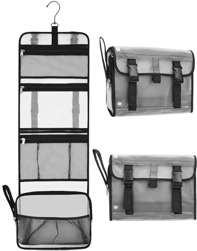 Relavel Trousse de Toilette de Voyage à Suspendre pour Homme et Femme en Cuir résistant à l'eau Trousse de Maquillage Organiseur de Voyage pour Articles de Toilette, shampooing, Sac de Voyage de