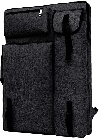 haozaikeji Art Portfolio Case Large Capacity, Waterproof A2 Drawing Boards Bag with Handle, Adjustable Artist Sketch Boards Bag Art Backpack Carry Bag Storage Folder for Art Works Supplies