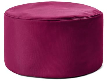 Lumaland Pouf sacco (50 L) | Sacco a sacco compatto con funzione 3 in 1: comodo sgabello, pratico tavolino ed elegante poggiapiedi per interni ed esterni I Ø 25 x 45 cm