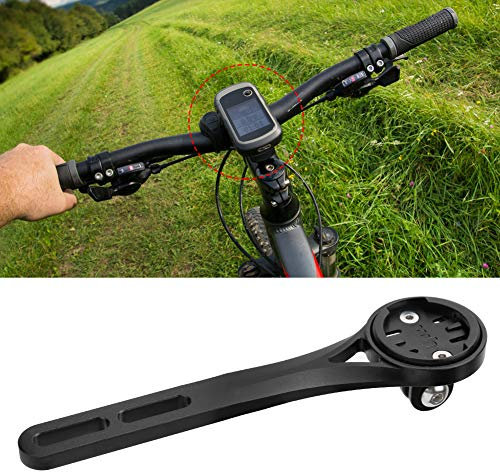 Tbest Fahrradlenker-Computerhalterung, Metall-Fahrrad-Fahrcodetabelle, GPS-Sitzverlängerungshalterung für Bryton Wahoo (Schwarz)
