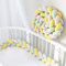 PTKG Bettschlange Umrandungen Geflochten Bettkantenschutz Baby Nestchen Bettrolle Stillkissen, Geflochten Bettschlange Nestchen Babybett Knotenkissen, Deko Kissen Für Schlafzimmer Wohnzimmer,A07,5m