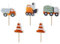 Set 5 Kerzen Baustelle Fahrzeuge Betonmixer Lastwagen Kran Kuchenstecker Cake Topper Kuchendeko Kindergeburtstag Geburtstag Kinder