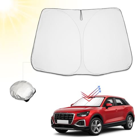 BIBIBO Audi Q2 Frontscheibenabdeckung, Auto Abdeckung kompatibel mit Audi Q2 SQ2 Facelift 2016–2024, Auto Sonnenschutz für Frontscheibe Faltbar, Sonnenblende gegen UV-Strahlen