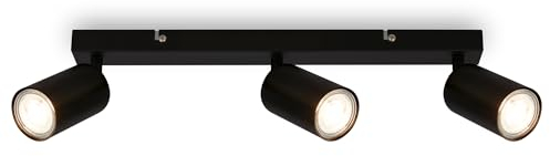 BRILONER - Deckenlampe schwenkbar, GU10 Fassung, max. 9 W, Deckenleuchte, Lampe, Wohnzimmerlampe, Schlafzimmerlampe, Küchenlampe, Deckenstrahler, Deckenbeleuchtung, Flurlampe, 44 cm, Schwarz