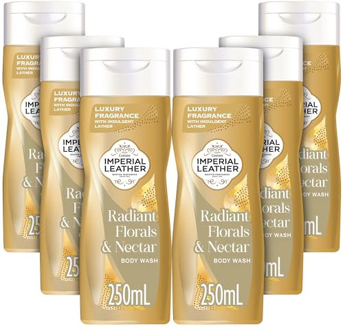 Imperial Leather Radiant Florals & Nectar Body Wash Shower Gel, Signature Oil Blend, Creamy Indulgent Lather, Luxury Fragrance, Bulk Buy, Pack of 6 x 250ml