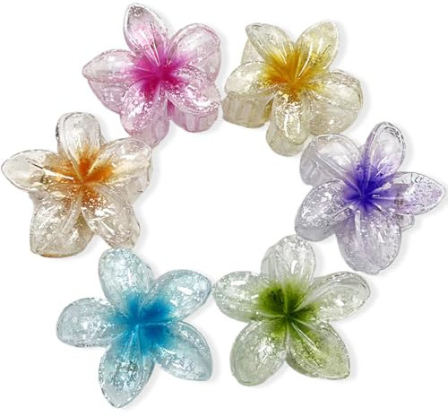 6 Pièces Pinces à Cheveux Fleur, Barrettes à Maintien Fort Filles Cadeaux pour Cheveux Épais Et Fins, Grandes Pinces à Cheveux Mignonnes, Accessoires de Coiffure pour Femmes, 6 Couleu
