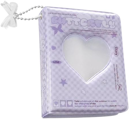 3 Zoll Fotokartenhalter Buch, 40 Taschen, Love Heart Hollow-Fotokartenhalter, wasserdichtes Fotoalbum zum Sammeln von Idol-Bildern