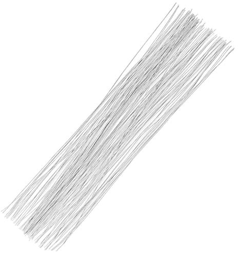 POPOYU 100 Stück Blumendraht, 1MM x 40M Basteldraht Gauge Draht Bindedraht Set Dünn Draht Wickeldraht Weiß Flexibler Paddeldraht, Floristendraht, Weihnachtskränz Girlanden für Rosen Blumen Basteln