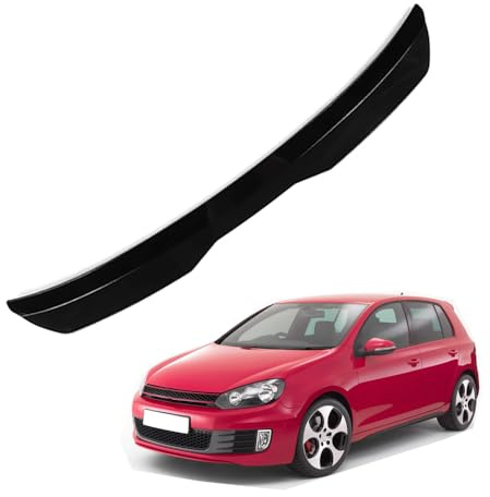 Auto Spoiler posteriori per Golf 6 GTI 2009 2010 2011 2012 2013 Nastro Installare Adesivo,ABS Alettone Tetto Posteriore Tuning Ala Styling Accessori,A/Black