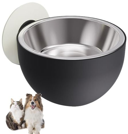 Dog Bow Assembled - Adjustable Magnetic Dog Food Dispenser, Space Saving Dog Bowl, Wall Mounted Dog Bowl, Safe Magnetic Feeding Bowl, Raised Pet Bowl, Magnet