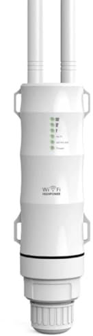 Muuoeou Repetidor WiFi InaláMbrico para Exteriores AC600 Enrutador Ap Dualdand 2.4G+5Ghz Extensor de Alcance PoE