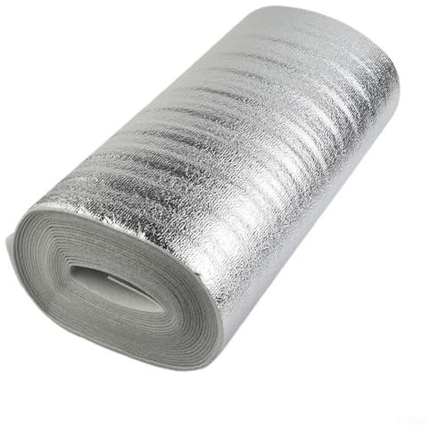 Film d'isolation thermique réfléchissant en PET pour sols, toits, portes de garage (30 cm x 10 m)
