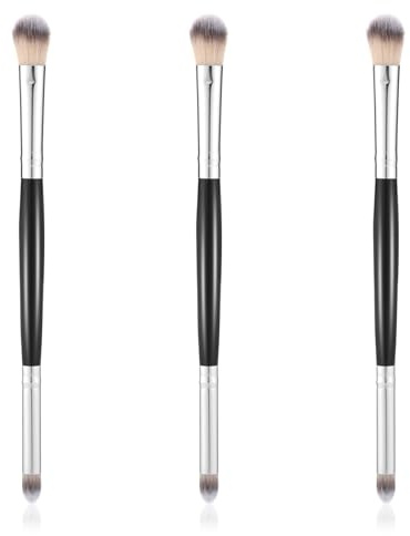 3 Stück Doppelseitiger Lidschatten Pinsel Augenpinsel Set Eyeshadow Brush Augen Make-up Pinsel Schminkpinsel Makeup Pinselset Concealer-Makeup-Pinsel für Loses Puder Concealer Highlighter