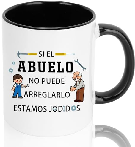 Yeeaulpa Regalo Abuelo Dia Del Padre y Abuelo Taza Regalo para Abuelos Cumpleaños Original Regalos Abuelos Primerizos Personalizado Día Del Padre Halloween Navidad Reyes San Valentin