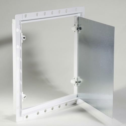 Botola di Ispezione Piastrellabile Magnetica 40 x 50 cm – Sportello Ispezione per Muratura e Cartongesso, PVC e Lamiera Zincata, Sportello Tecnico Incasso per Piastrelle Ceramica, Apertura Invisibile
