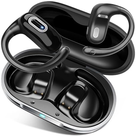 Open Ear Kopfhörer Bluetooth 5.4 Kopfhörer Kabellos für Laufen, Schwarz