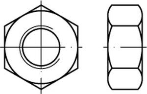 DIN 934 Messing Sechskantmuttern - Abmessung: M30 (1 Stück)