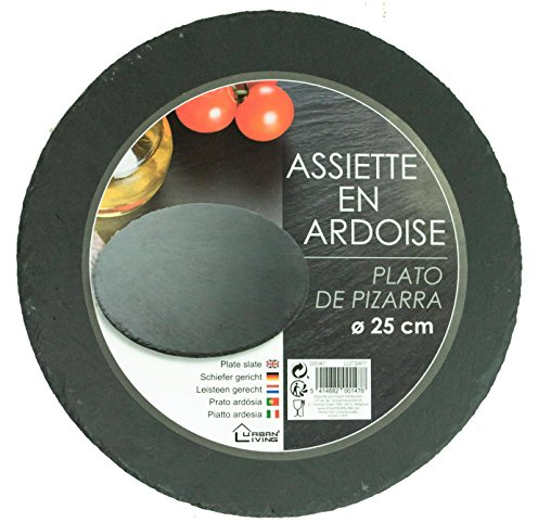 Grey Slate Stylish Presentation Cheese Biscuit Serving Party Round Plate Board (Single)