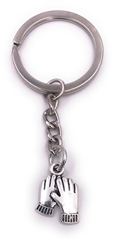 H-Customs Handschuh Fingerling Fäustling Schlüsselanhänger Anhänger Silber aus Metall