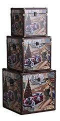 Desconocido Band B New York Quadratische Truhe 3er Set Composite Mehrfarbig One Size
