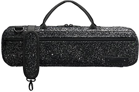 Beaumont „Black Sparkle“ Querflötenkoffer Querflötentasche H-Fuß handgemacht Instrumententasche Umhängetasche Etui Hülle für Flöte Lightcase als Accessoire für Querflöte