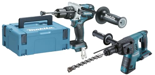 Makita - Juego de 2 máquinas 18V li-ion 5ah (dhr264 + dhp481) makita - 2 baterías, cargador, caja - dlx2101ptj
