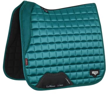 LeMieux Satin Dressur quadratisch Pfau Schabracke, Peacock Loire Memory Square, L