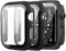 Miimall [2 Stück] Schutzfolie Kompatibel mit Apple Watch Series 6/SE/5/4 44mm Hülle, Ultradünne PC SchutzHülle mit Glas Displayschutz All Around Schutz Case für Apple Watch 44mm - Schwarz