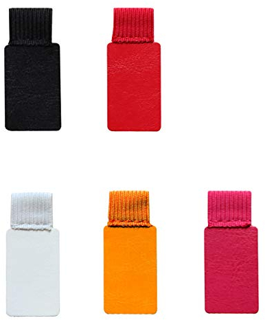 Rmeet Stifthalter Selbstklebend,5 Pack Rechteckiges Form Stiftschlaufe Halter Leder Elastische Stiftschlaufe für Notebook Kalender Farbe