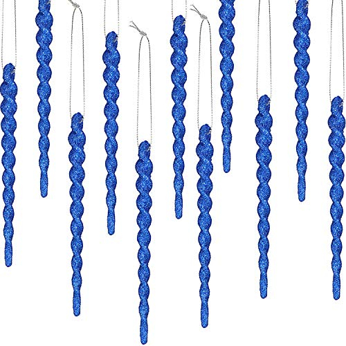 30 Stücke Acryl Eiszapfen 5,12 Zoll Verdrehte Weihnachts Ornaments Dekorationen für Weihnachtsbaum, Urlaub, Party, Hochzeit (Blau)