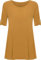 Purple Hanger New Womens Plus Size Stretch Fit Round Neck Plain Button Tops Ladies Three Quarter Turn Up Sleeve T-Shirt Top (22-24, Mustard)