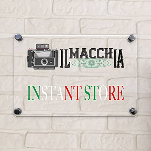 Targa personalizzata Insegna con distanziali Tabella a parete in Acrilico trasparente personalizzabile on line per studi tecnici negozi o semplice comunicazione