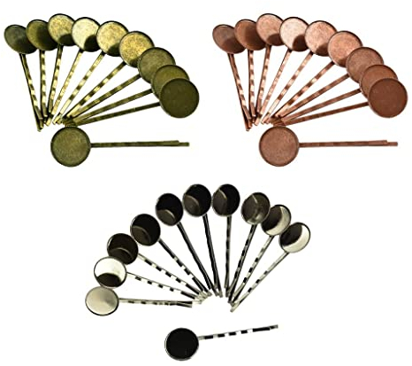 Sharplace 30 Haarspange mit 18mm Pad Clips Cabochon Setting Rohlinge Tray DIY Findings