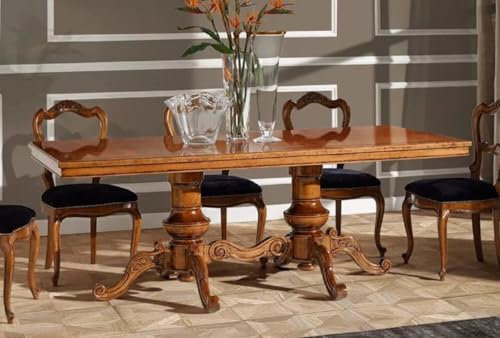 Casa Padrino Luxus Biedermeier Esstisch Braun - Handgefertigter Massivholz Esszimmertisch - Biedermeier Esszimmer Möbel - Luxus Qualität - Made in Italy